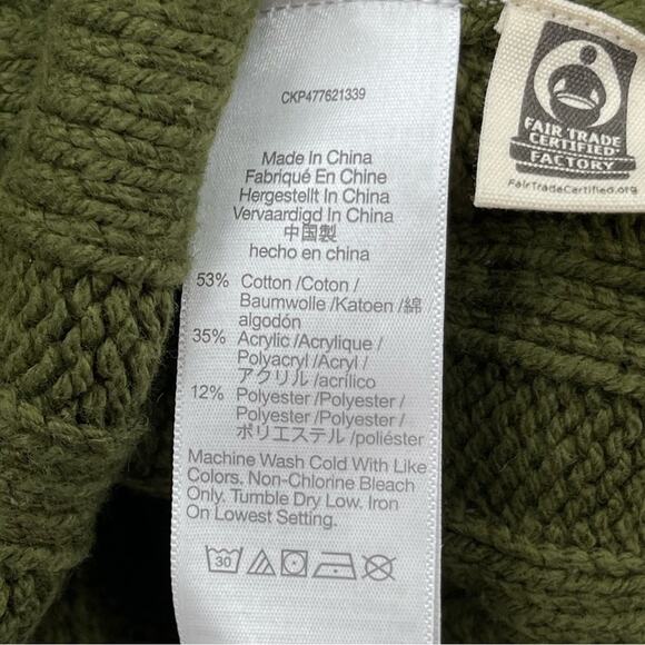 Madewell Cable-Knit V-Neck Crop Chunky Sweater in Loren Green Size Small 2023 - Picture 12 of 13